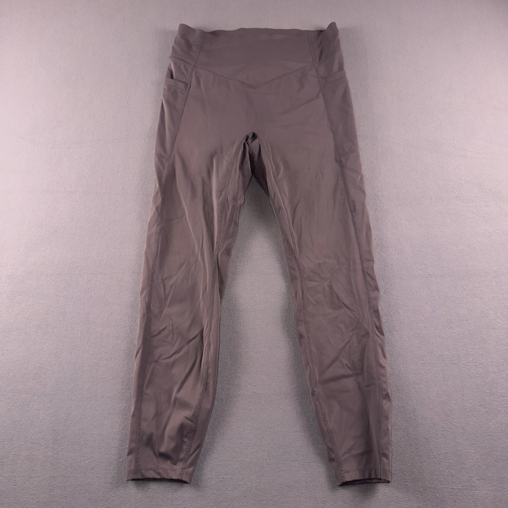Halara Dark Charcoal Gray High Waisted 7/8 Pocket Scrunch Leggings Womens Medium